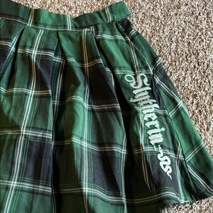 Harry Potter Slytherin Green Plaid Skirt small